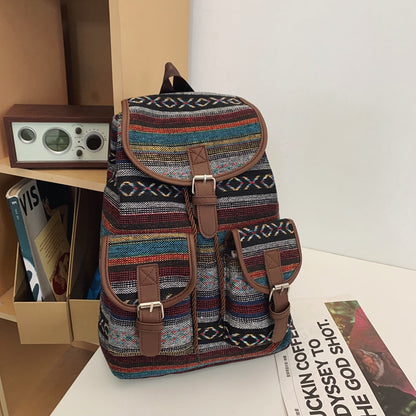 Künstlerisch gemusterter Canvas-Rucksack