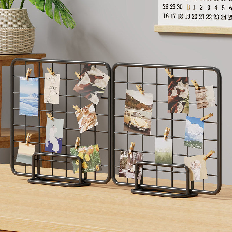 Desktop-Draht-Foto-Rasterdisplay mit Ständer und Mini-Clips