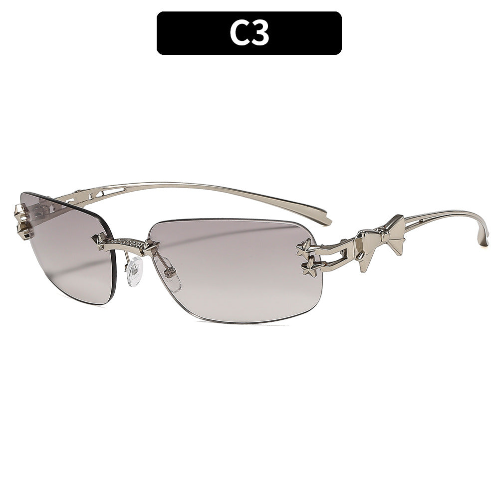 Modische Shield Sonnenbrille mit dekorativen Sternakzenten