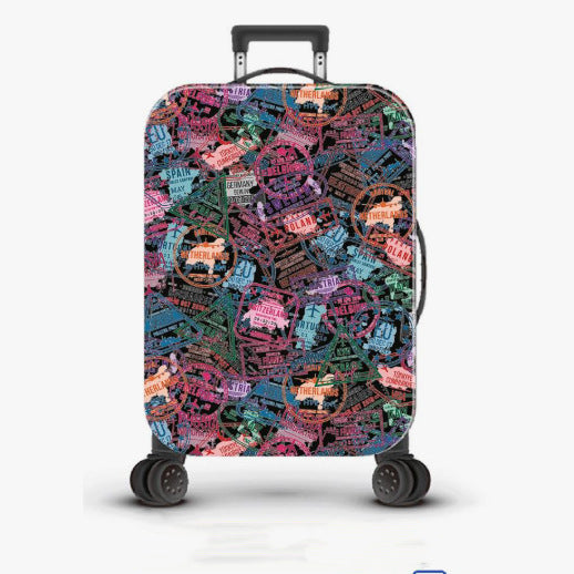 Unisex nan robuster Hartschalen-Trolley mit nostalgischem Eisenbahn-Collage-Print, rundum drehbaren Leichtlaufrollen und versenkbarem Teleskopgriff Brehn