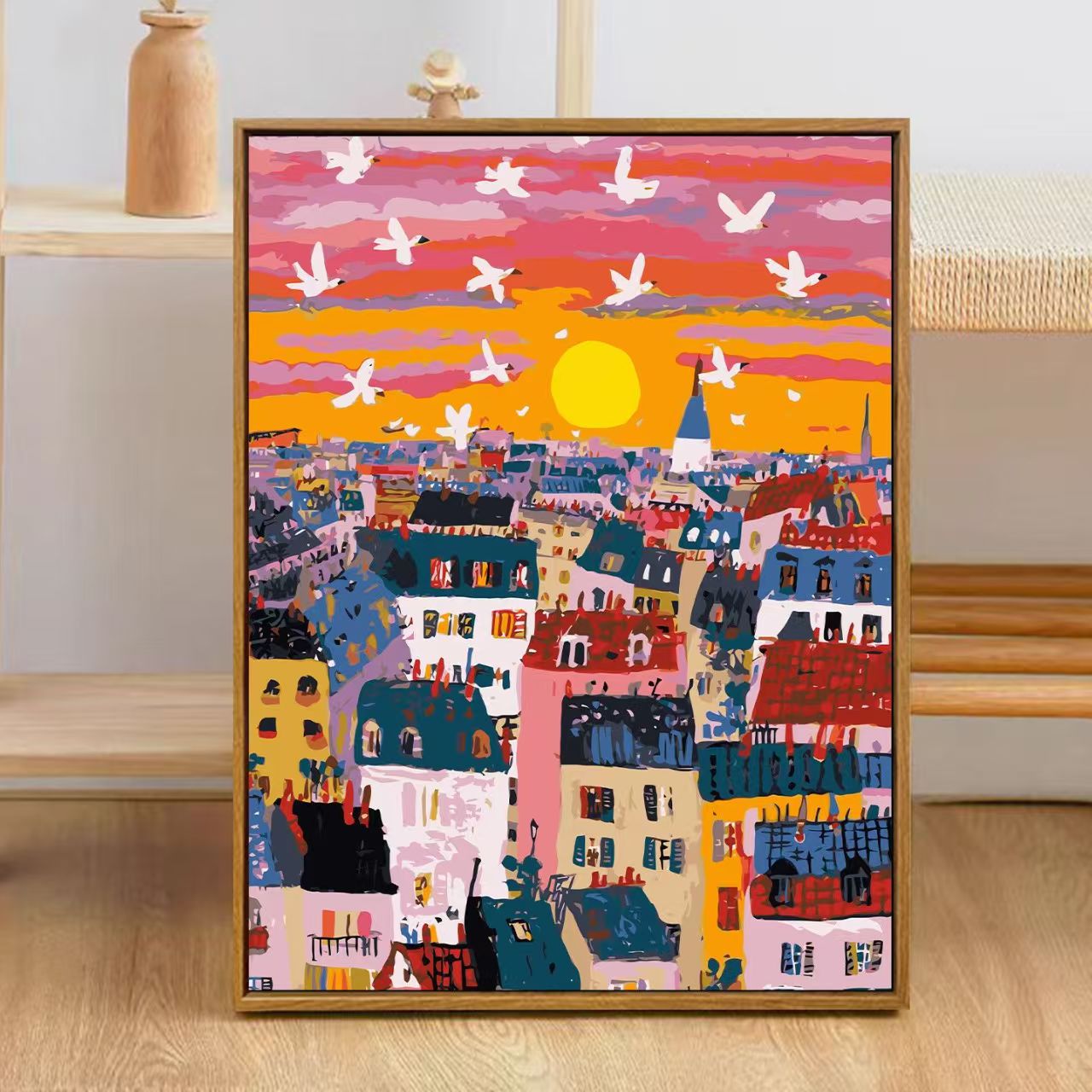 Bunte Stadt Skyline Kunstdruck Brehn