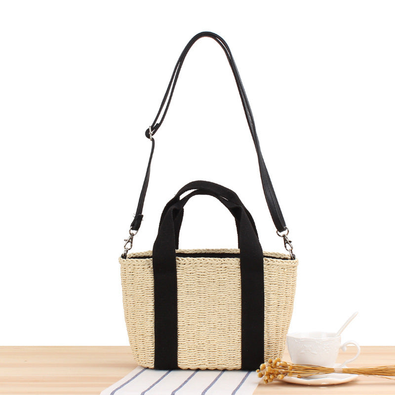 Handtasche Aus Geflochtenem Naturmaterial mit Verstellbarem Schulterriemen Brehn