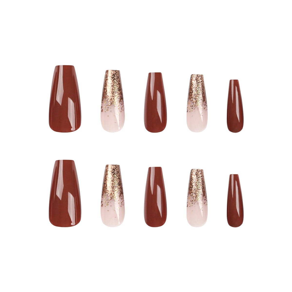 Künstliche Acryl-Nägel mit eleganten Glitzerakzenten und kreativen Designs Brehn