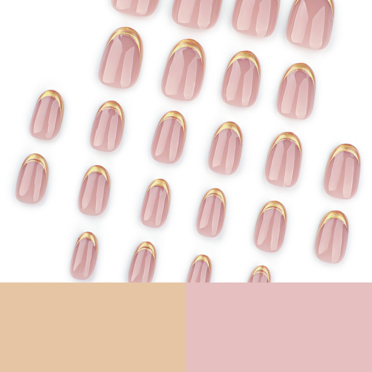Kunstvolle Gel-Nagelkunst mit elegantem Gold-Tipp Brehn