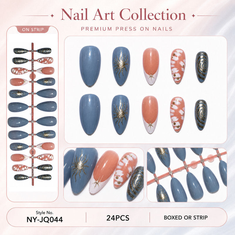 Elegante Premium Kunstnägel mit floralen und Glitzer-Designs Brehn