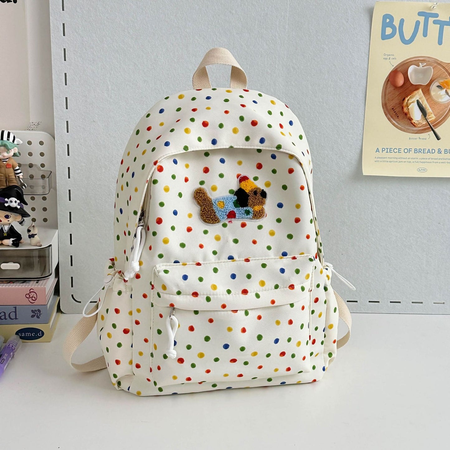Spaßiger und verspielter Punktemuster-Rucksack