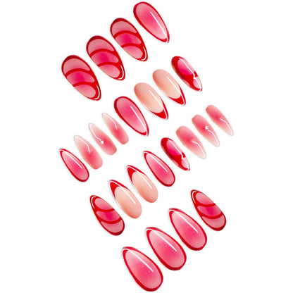 Künstlerisches Stiletto Press-On Nagelset Brehn