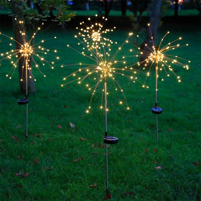 Solar Firework Gartenstecker LED Sternenexplosion Licht mit teleskopierbarem Edelstahlstecker Brehn
