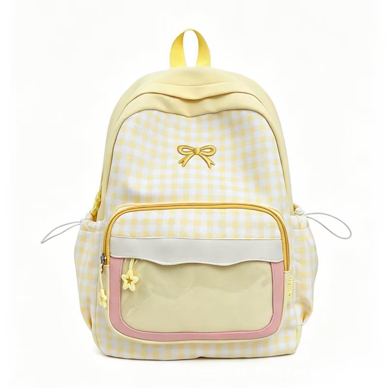 Rucksack Im Modernen Karomuster mit Transparentem Sichtfenster Brehn