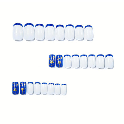 Stern-verzierte Acryl-Nagelerweiterungen Brehn