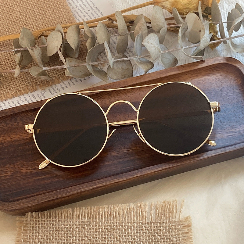 Modische Runde Sonnenbrille mit Feinem Metallrahmen Brehn