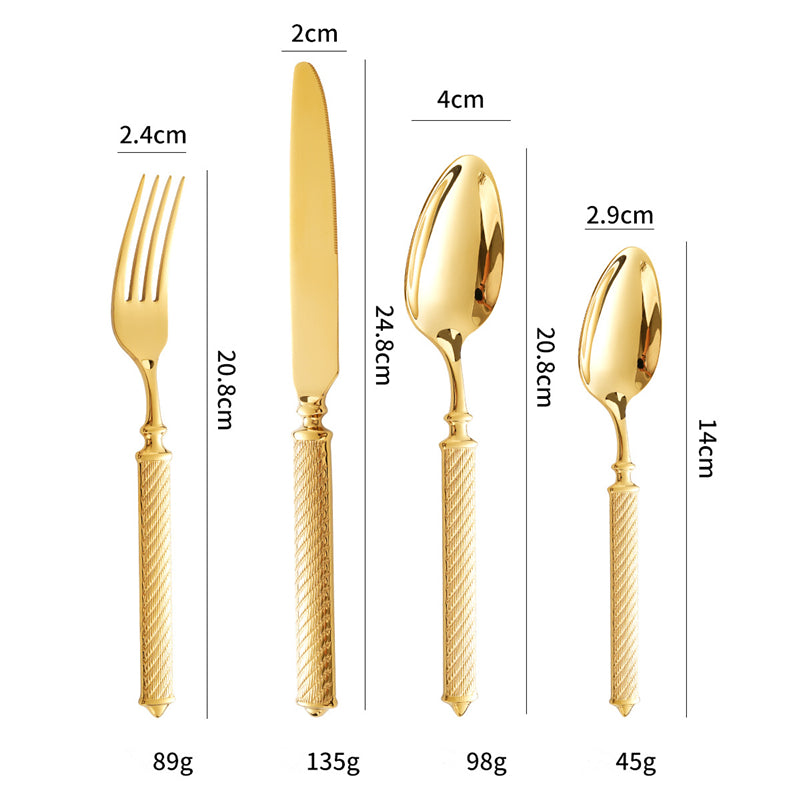 Realm Texturiertes Gold Luxus Besteckset | Brehn