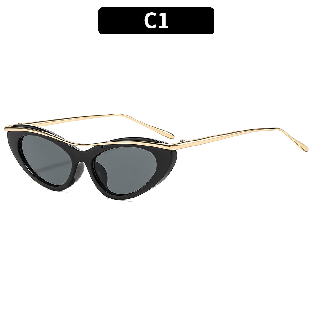 Katze-Auge Sonnenbrille mit luxuriösen goldenen Akzenten