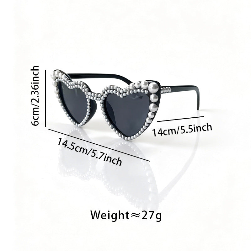 Herzförmige Sonnenbrille mit Perlendetails Brehn