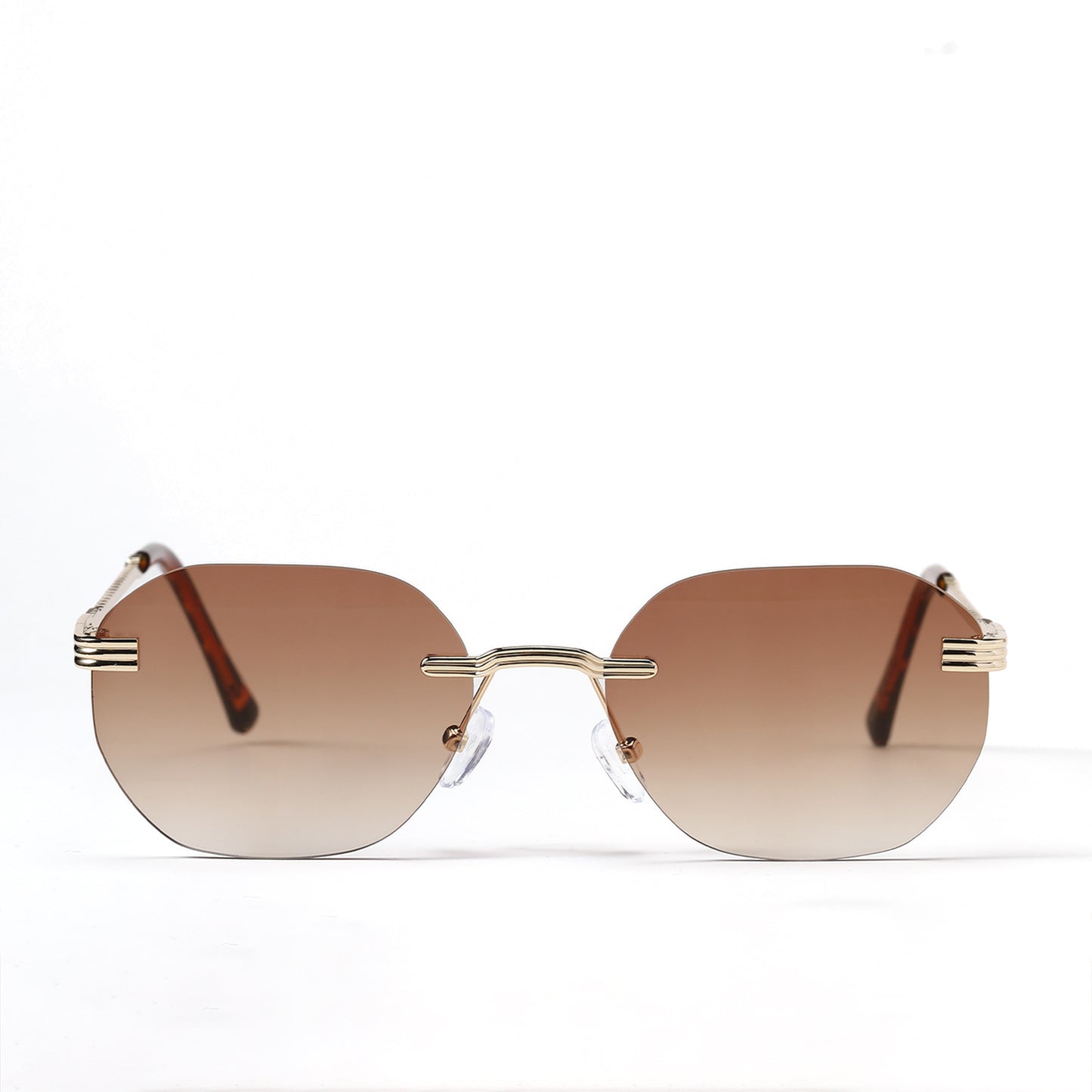 Damen geometrische Sonnenbrille mit elegantem Metallrahmen Brehn