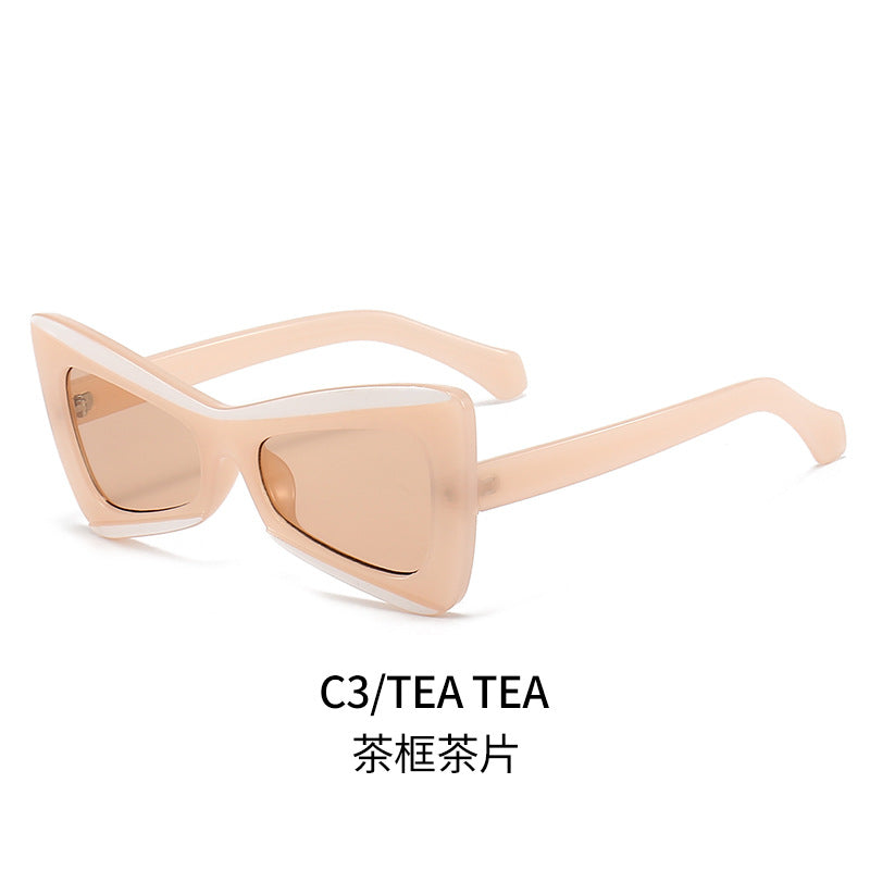 Damen Modische Cat-Eye-Sonnenbrille mit breitem Rahmen Brehn
