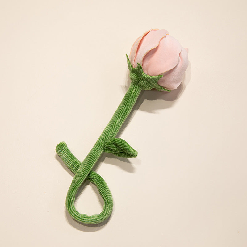 Plüsch Cordhosen Tulpe Katzenspielzeug mit flauschigem Pom-Bud & flexiblem Stiel Brehn