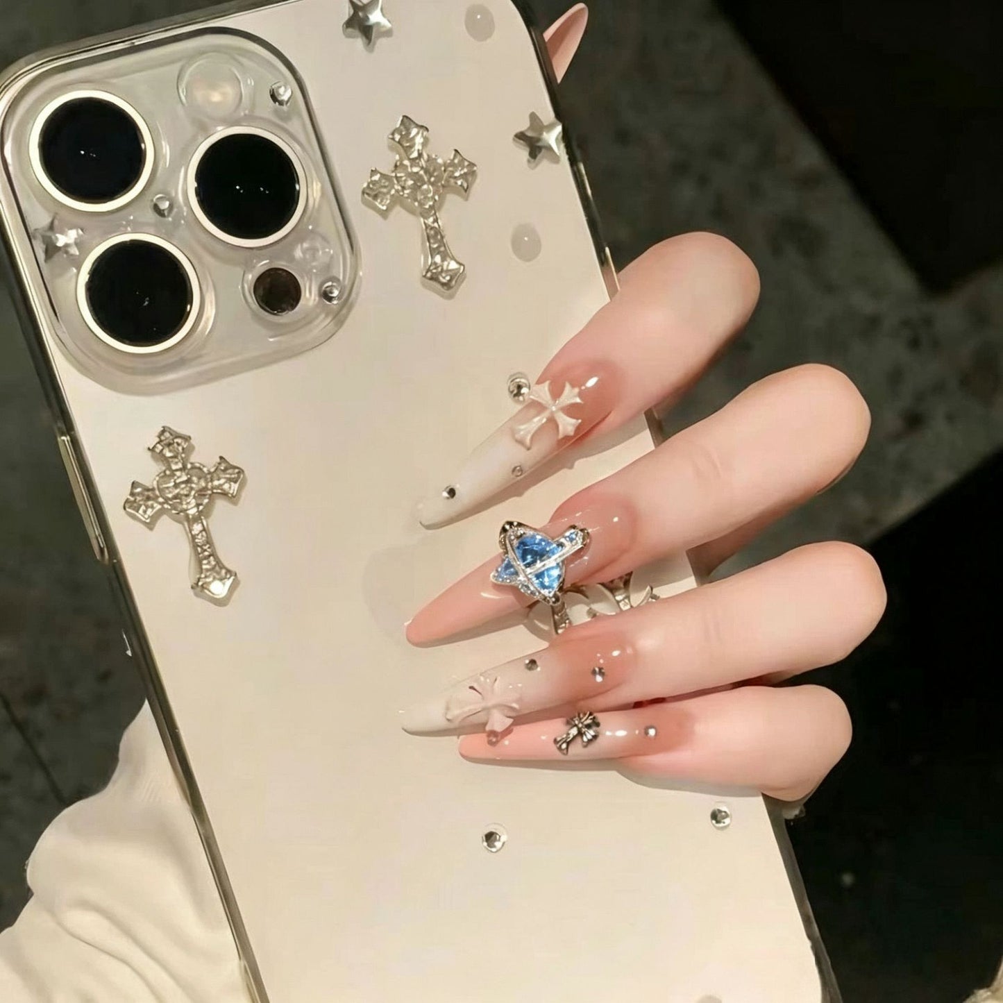 Premium ozean-inspirierte Press-On Nagelerweiterungen Brehn