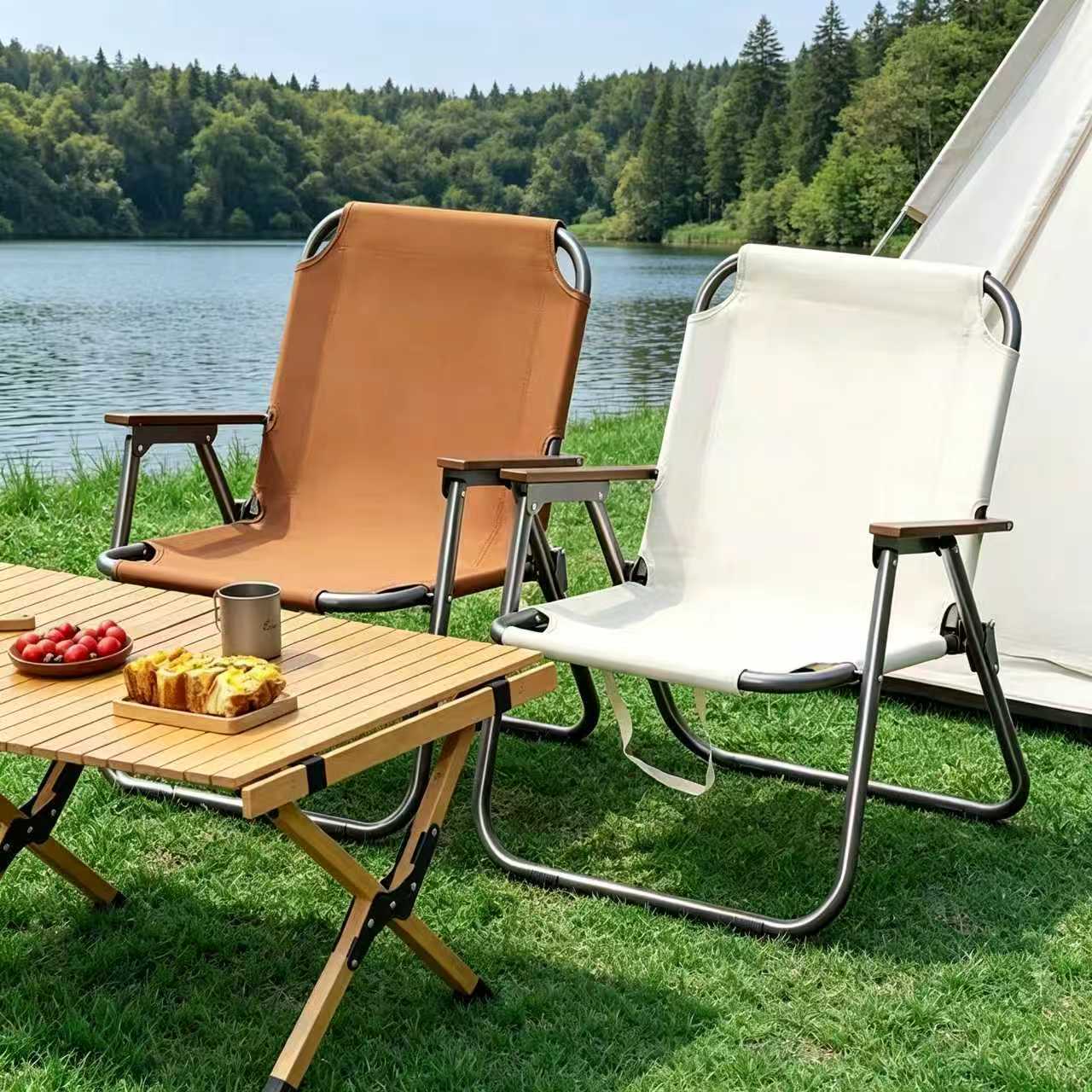 Damen Faltstuhl mit ergonomischem Design und robustem Aluminiumgestell Brehn