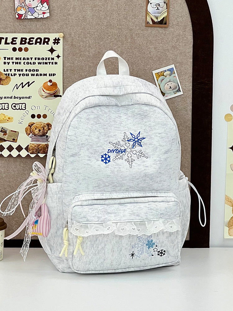 Bestickter winterlicher Schulrucksack