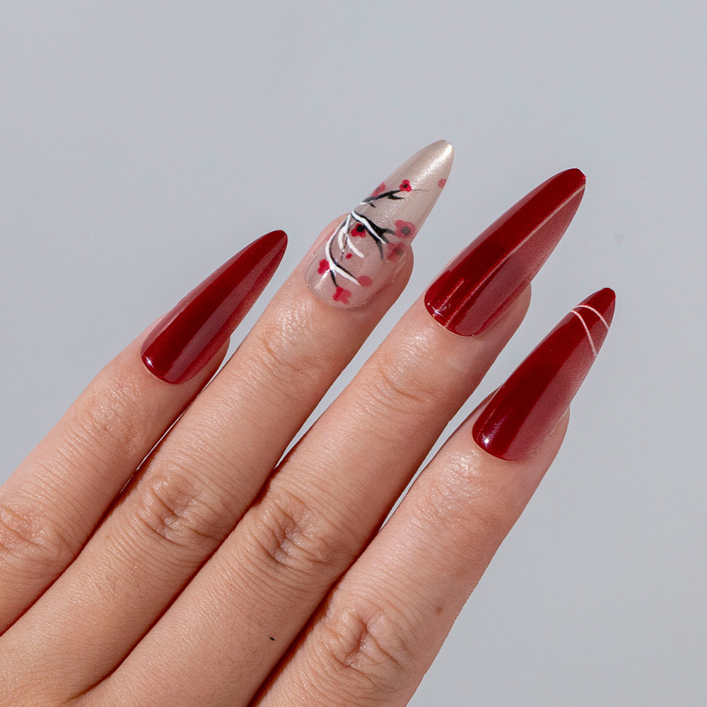 Künstlerisches Kirschblüten Press-On Nagelset Brehn 1788157506