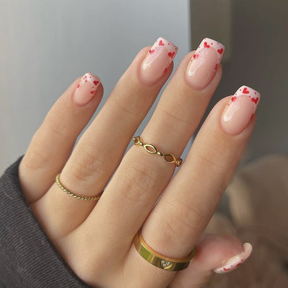Herz-Akzent Acryl-Nagelverlängerungen Brehn