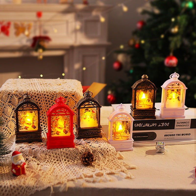 Dekorative Weihnachtslaterne mit nostalgischem Santa-Motiv Brehn