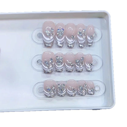 Designer Press-On Nail Art Set mit Strassakzenten Brehn