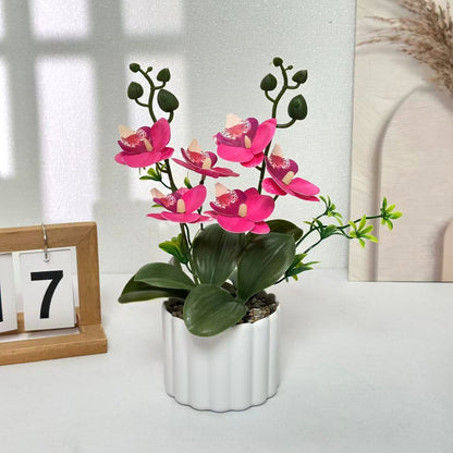 Lebensechte künstliche Orchideenpflanzenanordnung für die Wohnraumpräsentation