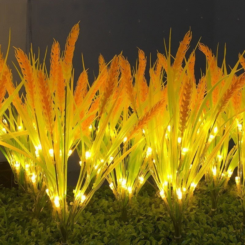 LED-beleuchtete realistische Weizengras-Gartenstecklichter dekorative Landschaftscluster Brehn