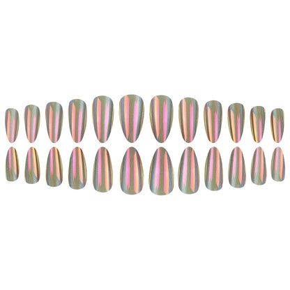 Holographische Stiletto Press-On Nägel Brehn