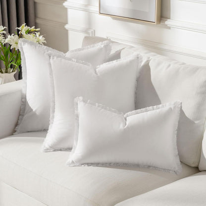 Fringed-Kante Quadrat und Lendenkissen Set