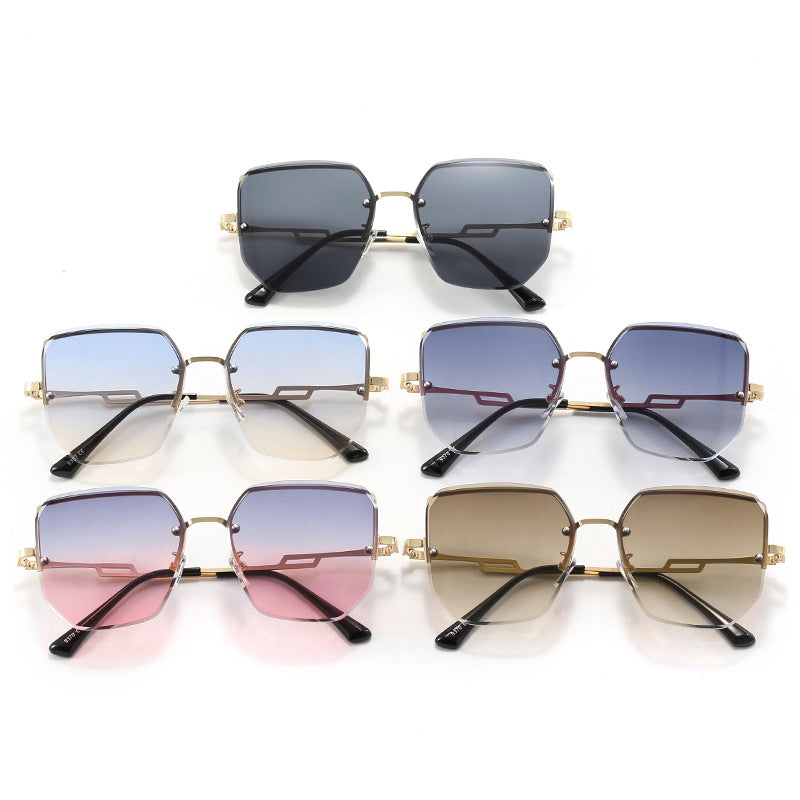 Damen geometrische Designer-Sonnenbrille mit verspiegelten Gläsern Brehn