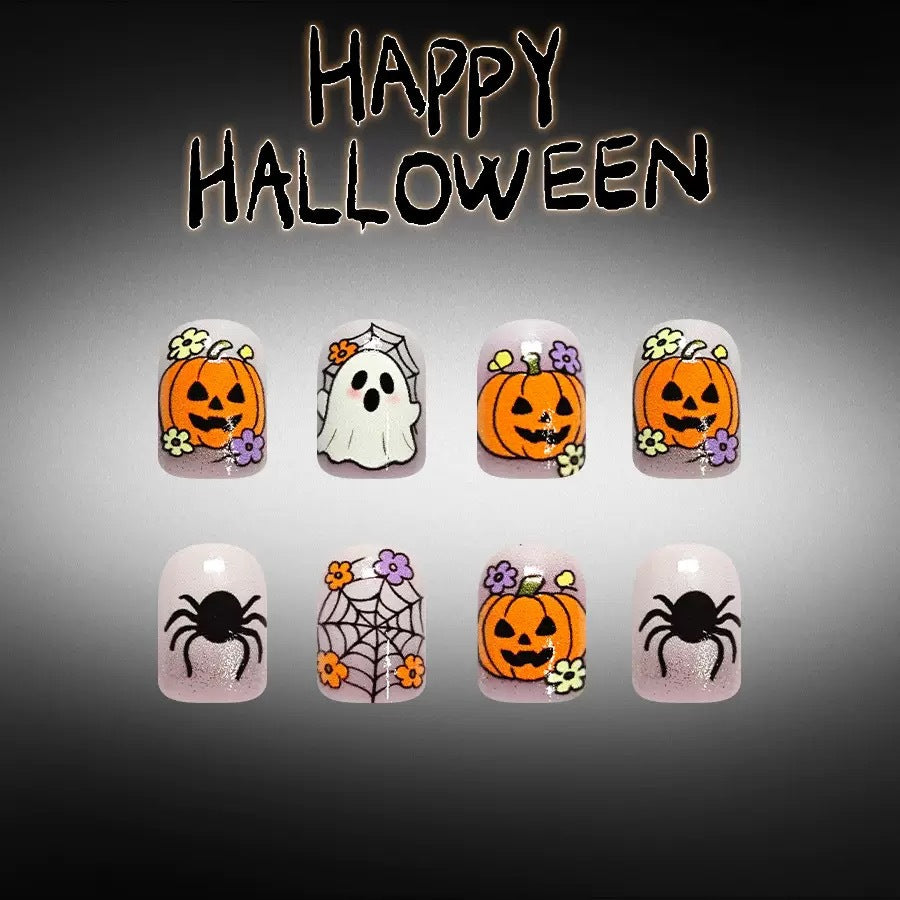 Kunstnagelset mit festlichen Halloween-Motiven Brehn