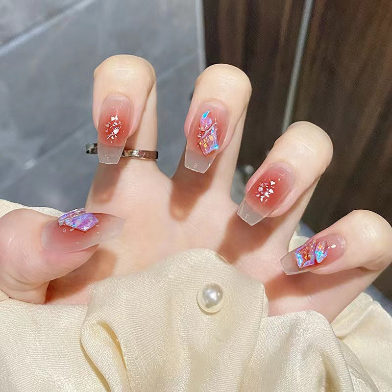 Kunstvolle Acryl-Nägel mit Glitzer-Elementen Brehn