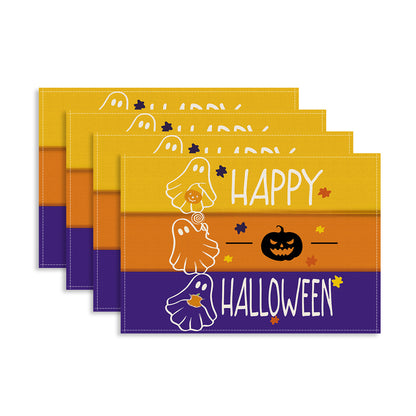 Mehrteiliges Halloween-Tischset aus abwischbarem Vinyl rutschfeste Platzdeckchen