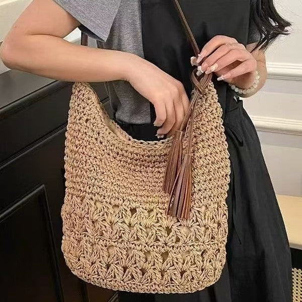 Makramee Umhängetasche mit Quastendetails Brehn