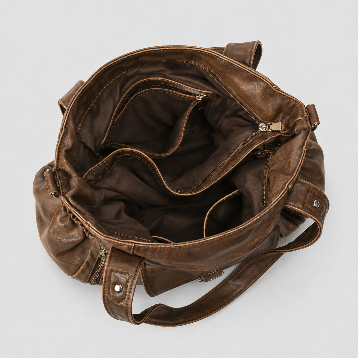 Geräumige Multifunktions-Leder-Handtasche