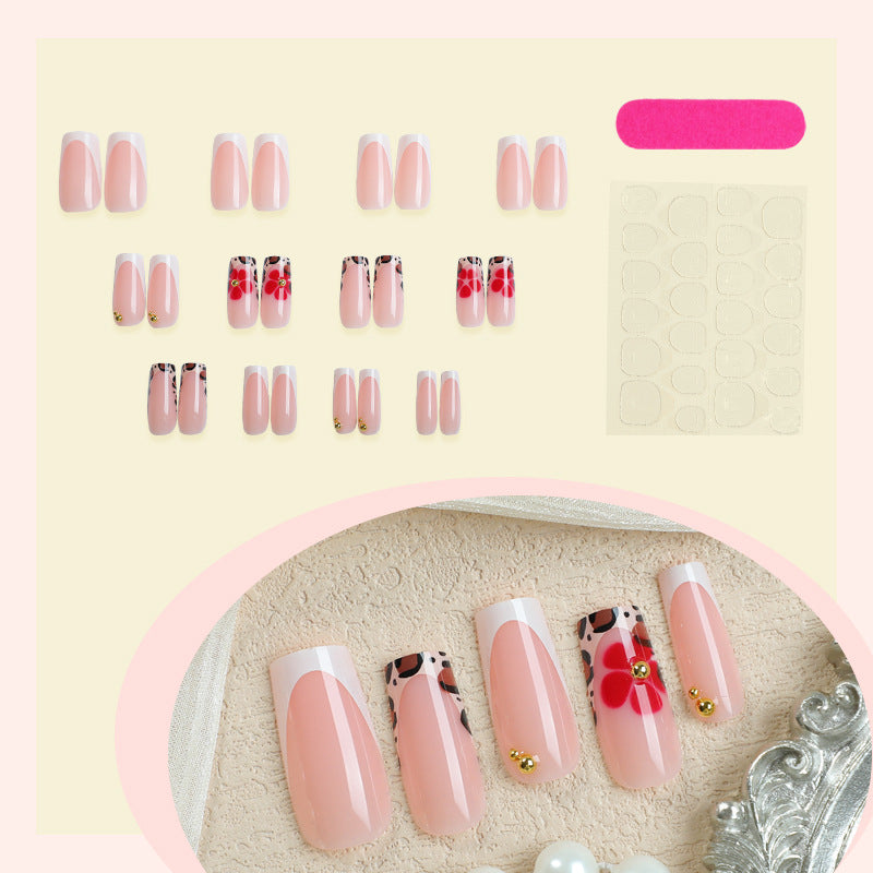 Dekorativer Blumen Press-On Nagel Set Brehn