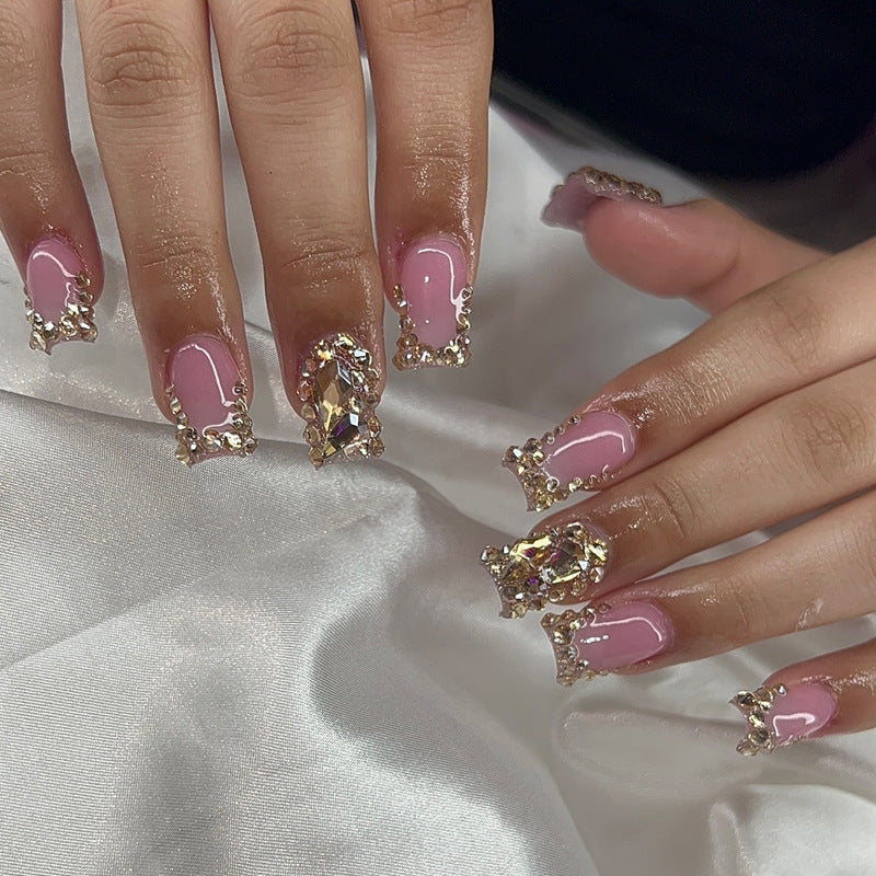 Glamouröse mit Strass verzierte Press-On-Nägel Brehn