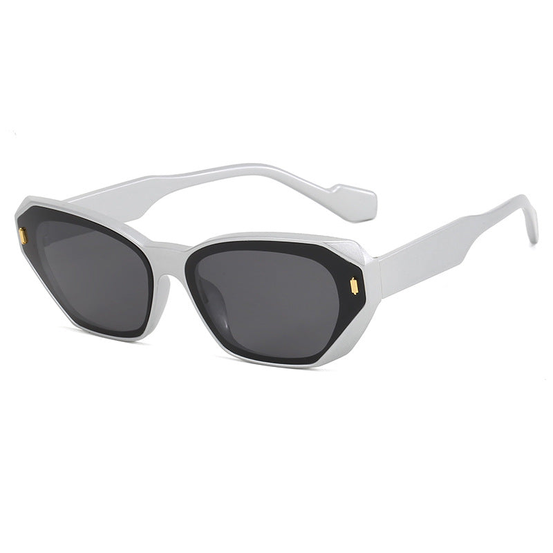 Damen geometrische Designer-Sonnenbrille mit markantem Rahmen Brehn