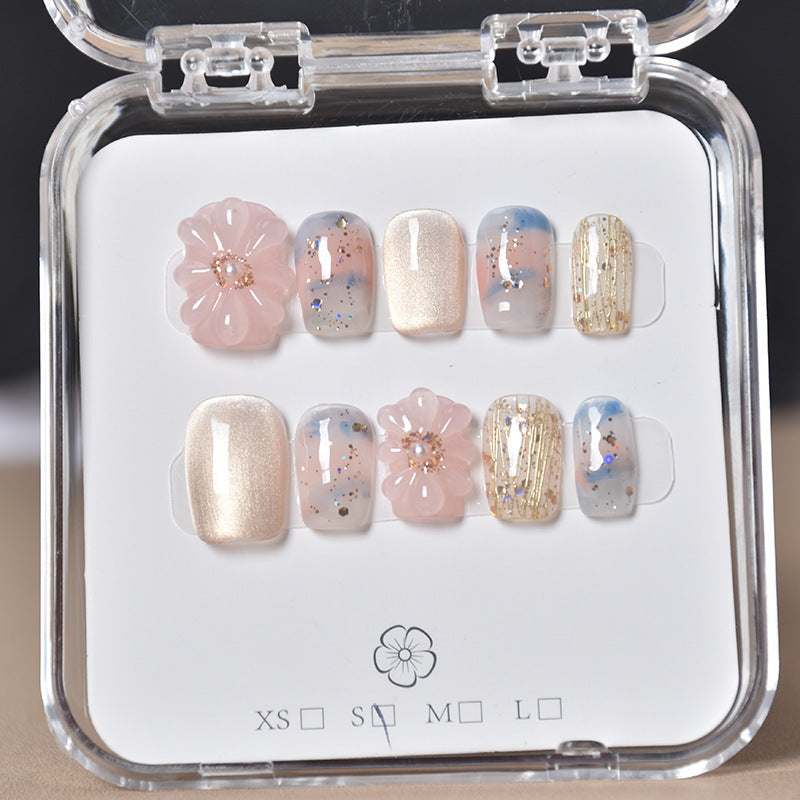Dekorativer Floral Press-On Nagelset Brehn