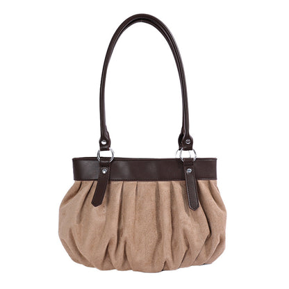 Geraffte Wildleder-Handtasche