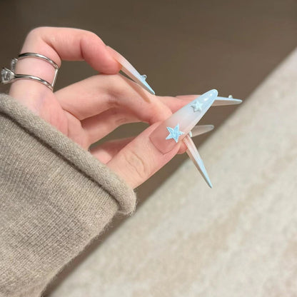 Stern-betonte Stiletto Press-On Nagelkunst
