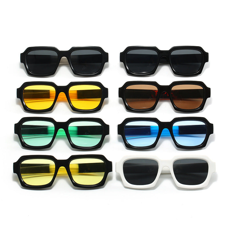 Damen modische stilvolle quadratische Sonnenbrille mit kontrastierendem Rahmen Brehn