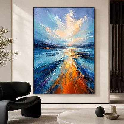 Abstraktes Küstenlandschaft Leinwand Kunstwerk