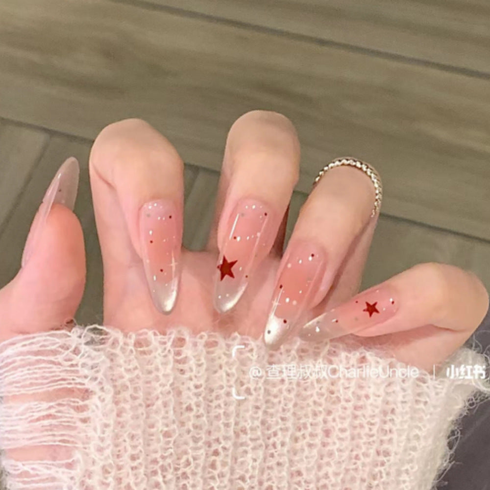 Künstlerisches florales detailliertes Press-On-Nagelset Brehn
