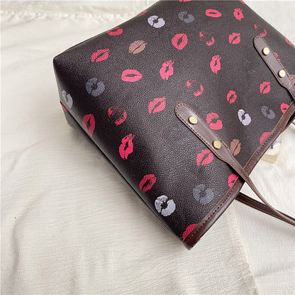 Lip Print Mode Tragetasche