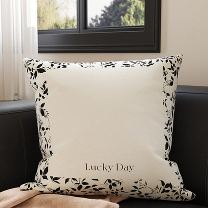 Velvet Bamboo Leaf Square Throw Pillow Cover with Hidden Zipper