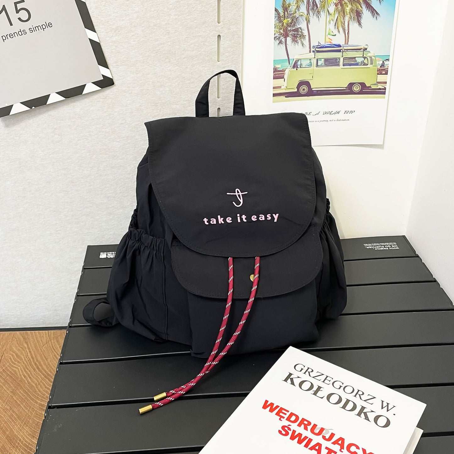 Lässiger leichter Kordelzug-Rucksack